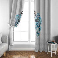 Queensland Maori Kiwi Personalised Window Curtain Ma Kakariki Papua Shell Maori Tribal Tattoo