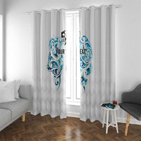 Queensland Maori Kiwi Personalised Window Curtain Ma Kakariki Papua Shell Maori Tribal Tattoo
