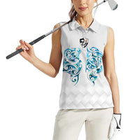 Queensland Maori Kiwi Personalised Women Sleeveless Polo Shirt Ma Kakariki Papua Shell Maori Tribal Tattoo LT9 - Polynesian Pride