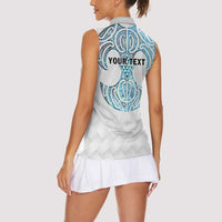 Queensland Maori Kiwi Personalised Women Sleeveless Polo Shirt Ma Kakariki Papua Shell Maori Tribal Tattoo LT9 - Polynesian Pride