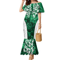 Queensland Maori Kiwi Personalised Family Matching Mermaid Dress and Hawaiian Shirt Kikirangi Papua Shell Maori Tribal Tattoo