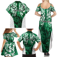 Queensland Maori Kiwi Personalised Family Matching Summer Maxi Dress and Hawaiian Shirt Kikirangi Papua Shell Maori Tribal Tattoo LT9 - Polynesian Pride