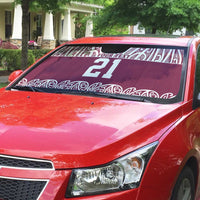 Queensland Maori Nga Hau E Wha Custom Auto Sun Shade Polynesian Maori Tribal Pattern - Polynesian Pride