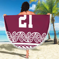 Queensland Maori Nga Hau E Wha Custom Beach Blanket Polynesian Maori Tribal Pattern