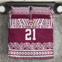 Queensland Maori Nga Hau E Wha Custom Bedding Set Polynesian Maori Tribal Pattern LT9 Maroon - Polynesian Pride
