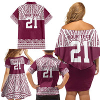 Queensland Maori Nga Hau E Wha Custom Family Matching Off Shoulder Short Dress and Hawaiian Shirt Polynesian Maori Tribal Pattern LT9 - Polynesian Pride