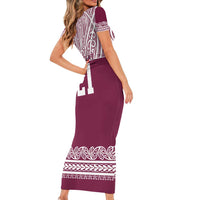 Queensland Maori Nga Hau E Wha Custom Family Matching Short Sleeve Bodycon Dress and Hawaiian Shirt Polynesian Maori Tribal Pattern