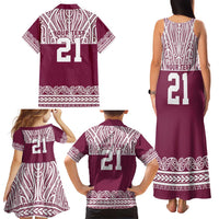 Queensland Maori Nga Hau E Wha Custom Family Matching Tank Maxi Dress and Hawaiian Shirt Polynesian Maori Tribal Pattern