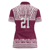 Queensland Maori Nga Hau E Wha Custom Women Polo Shirt Polynesian Maori Tribal Pattern