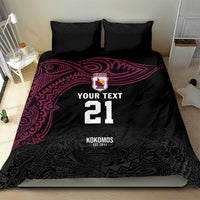 Queensland Papua New Guinea Custom Bedding Set All Black Pacific PNG Tribal Style