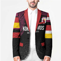 Queensland Papua New Guinea Custom Blazer All Black Pacific PNG Tribal Style - Polynesian Pride