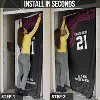 Queensland Papua New Guinea Custom Door Cover All Black Pacific PNG Tribal Style - Polynesian Pride