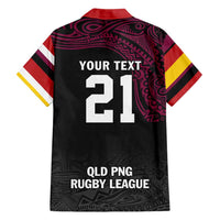 Queensland Papua New Guinea Custom Family Matching Tank Maxi Dress and Hawaiian Shirt All Black Pacific PNG Tribal Style