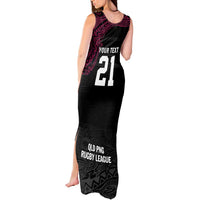 Queensland Papua New Guinea Custom Tank Maxi Dress All Black Pacific PNG Tribal Style