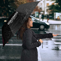 Queensland Papua New Guinea Custom Umbrella All Black Pacific PNG Tribal Style - Polynesian Pride