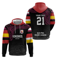 Queensland Papua New Guinea Custom Zip Hoodie All Black Pacific PNG Tribal Style