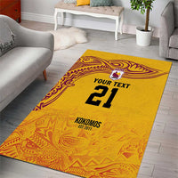 Queensland Papua New Guinea Custom Area Rug All Gold Pacific PNG Tribal Style
