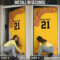 Queensland Papua New Guinea Custom Door Cover All Gold Pacific PNG Tribal Style - Polynesian Pride