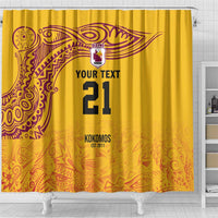 Queensland Papua New Guinea Custom Shower Curtain All Gold Pacific PNG Tribal Style