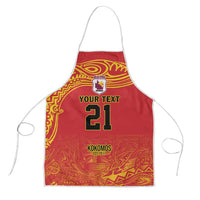 Queensland Papua New Guinea Custom Apron All Red Pacific PNG Tribal Style - Polynesian Pride