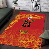 Queensland Papua New Guinea Custom Area Rug All Red Pacific PNG Tribal Style