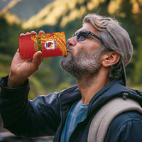 Queensland Papua New Guinea Custom 4 in 1 Can Cooler Tumbler All Red Pacific PNG Tribal Style