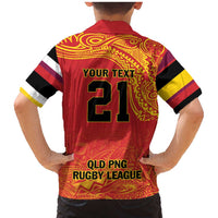 Queensland Papua New Guinea Custom Family Matching Mermaid Dress and Hawaiian Shirt All Red Pacific PNG Tribal Style