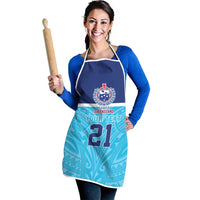 Queensland Samoa Custom Apron Blue Pacific Polynesian Tribal Pattern - Polynesian Pride