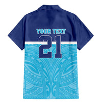 Queensland Samoa Custom Family Matching Mermaid Dress and Hawaiian Shirt Blue Pacific Polynesian Tribal Pattern