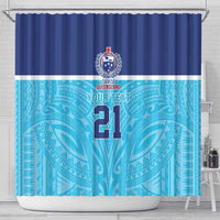Queensland Samoa Custom Shower Curtain Blue Pacific Polynesian Tribal Pattern