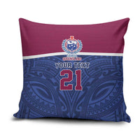 Queensland Samoa Custom Pillow Cover Maroon-Blue Pacific Polynesian Tribal Pattern LT9 Dark Blue - Polynesian Pride