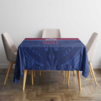Queensland Samoa Custom Tablecloth Maroon-Blue Pacific Polynesian Tribal Pattern
