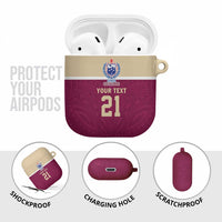 Queensland Samoa Custom AirPods Case Maroon Pacific Polynesian Tribal Pattern - Polynesian Pride