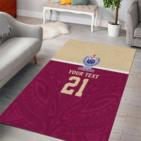 Queensland Samoa Custom Area Rug Maroon Pacific Polynesian Tribal Pattern