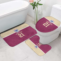 Queensland Samoa Custom Bathroom Set Maroon Pacific Polynesian Tribal Pattern - Polynesian Pride