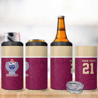 Queensland Samoa Custom 4 in 1 Can Cooler Tumbler Maroon Pacific Polynesian Tribal Pattern