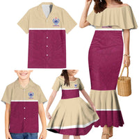 Queensland Samoa Custom Family Matching Mermaid Dress and Hawaiian Shirt Maroon Pacific Polynesian Tribal Pattern
