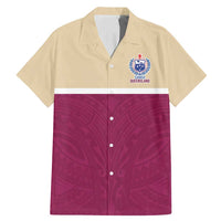 Queensland Samoa Custom Family Matching Mermaid Dress and Hawaiian Shirt Maroon Pacific Polynesian Tribal Pattern