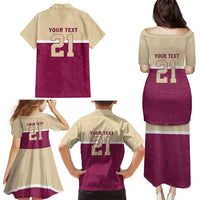 Queensland Samoa Custom Family Matching Puletasi and Hawaiian Shirt Maroon Pacific Polynesian Tribal Pattern