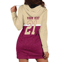 Queensland Samoa Custom Hoodie Dress Maroon Pacific Polynesian Tribal Pattern