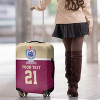 Queensland Samoa Custom Luggage Cover Maroon Pacific Polynesian Tribal Pattern