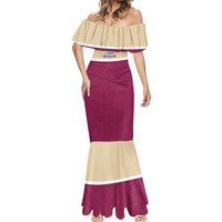Queensland Samoa Custom Mermaid Dress Maroon Pacific Polynesian Tribal Pattern LT9 - Polynesian Pride