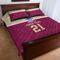 Queensland Samoa Custom Quilt Bed Set Maroon Pacific Polynesian Tribal Pattern