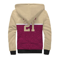 Queensland Samoa Custom Sherpa Hoodie Maroon Pacific Polynesian Tribal Pattern