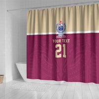 Queensland Samoa Custom Shower Curtain Maroon Pacific Polynesian Tribal Pattern