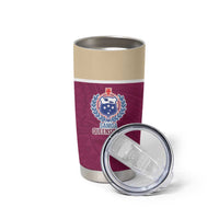 Queensland Samoa Custom Tumbler Cup Maroon Pacific Polynesian Tribal Pattern