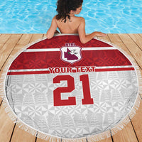 Queensland Tonga Custom Beach Blanket QLD with Tongan Ngatu Pattern