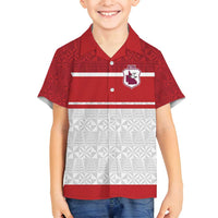 Queensland Tonga Custom Family Matching Off Shoulder Short Dress and Hawaiian Shirt QLD with Tongan Ngatu Pattern