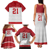 Queensland Tonga Custom Family Matching Tank Maxi Dress and Hawaiian Shirt QLD with Tongan Ngatu Pattern