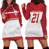 Queensland Tonga Custom Hoodie Dress QLD with Tongan Ngatu Pattern